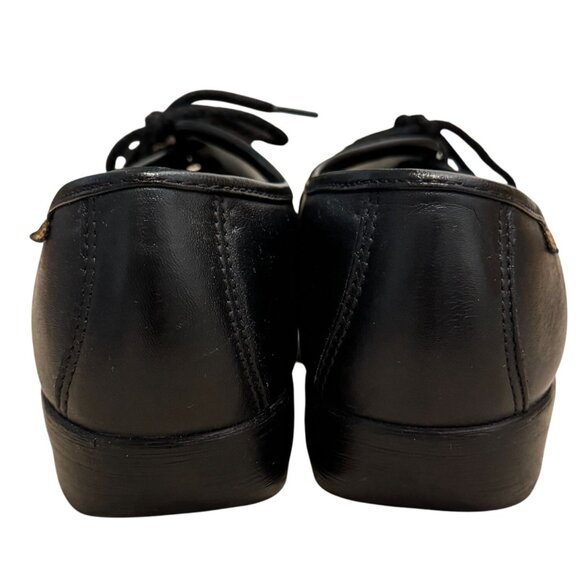 SAS Womens Siesta Lace Up Comfort Loafer Black Leather Moccasin Handsewn 9.5 - Picture 8 of 9